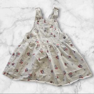 OshKosh B’gosh Floral Overall Dress Cream Girls 5T